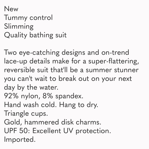 Paisley‎ Keys Reversible Lace Back one piece - Picture 3 of 9